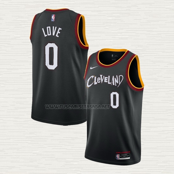 Camiseta Kevin Love NO 0 Cleveland Cavaliers Ciudad 2020-21 Negro